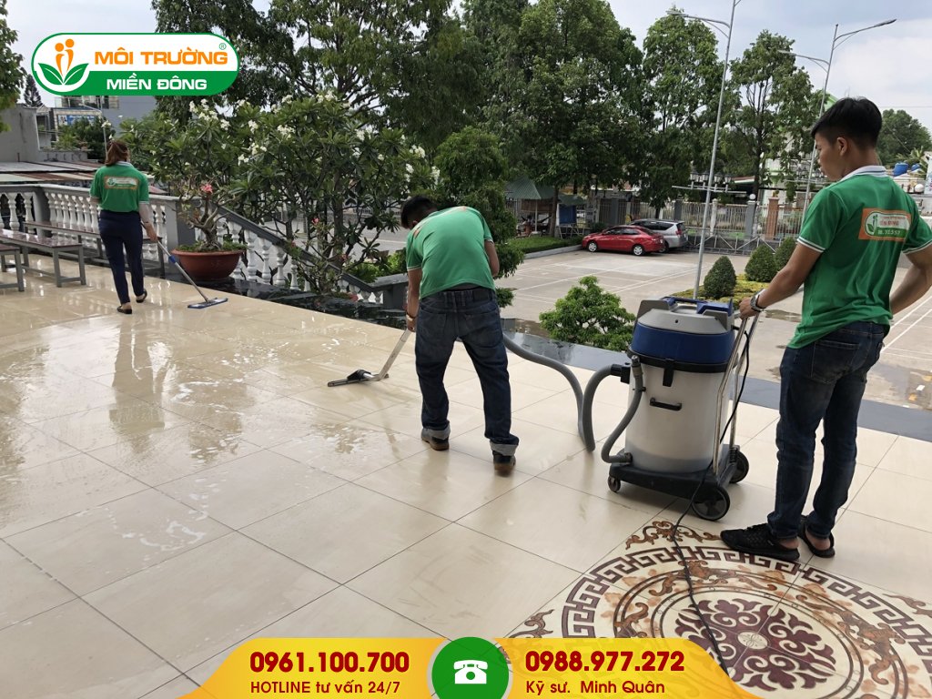 Dịch vụ vệ sinh công nghiệp tại Bến xe Lam Hồng