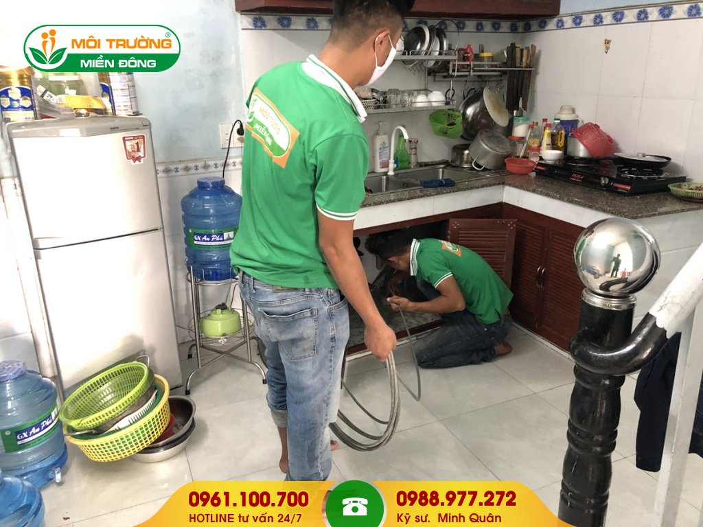 Dịch vụ thông tắc cống bằng sợi cáp lớn